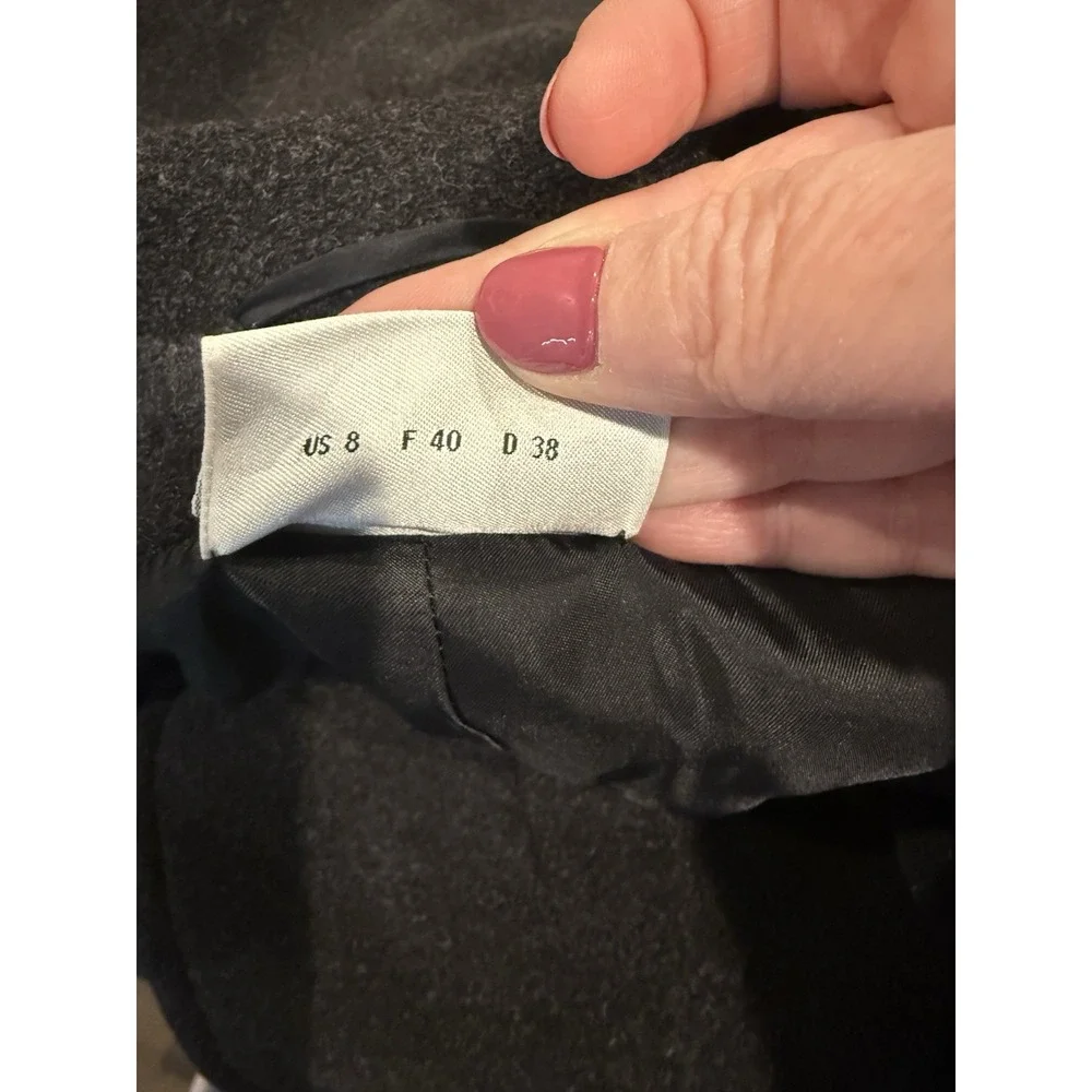Akris Punto Wool Blend Car Coat  Charcoal Size 8‎ *READ*